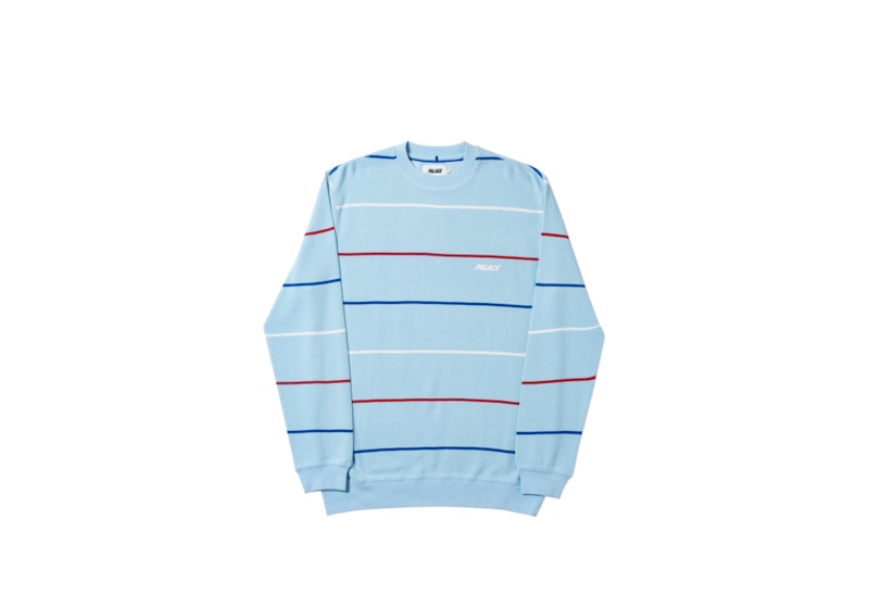 Palace Waffler Stripe Crew Sky