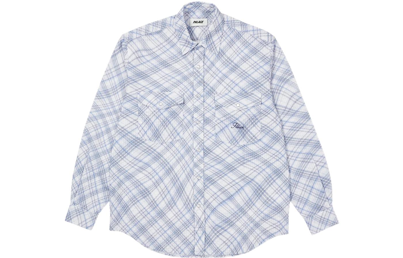 Order PALACE 格紋口袋長袖襯衫 藍色Unisex 男女皆宜上衣 長袖襯衣 P22SHT064