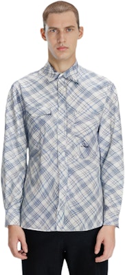 PALACE蓝色格纹口袋长袖衬衫男女通用。 P22SHT064 Shop PALACE蓝色格纹口袋长袖衬衫男女通用。 P22SHT064