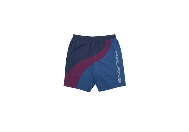 Palace Wave Runner Shell Shorts Grey/Plum/Navy