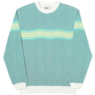 Palace Wavey Stripe Crew Hijau Buy Palace Wavey Stripe Crew Hijau