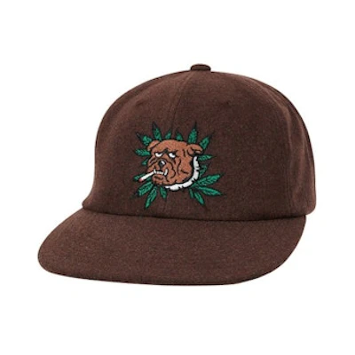 Palace Weed Bulldog Wool 6-Panel Brown