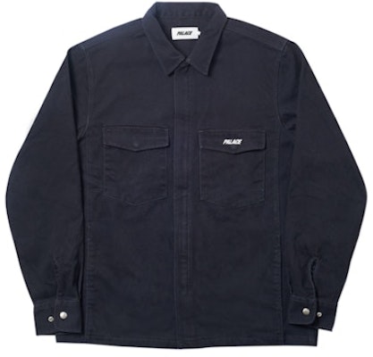 Palace Weight Zip Overshirt Navy Buy Palace Weight Zip Overshirt Navy