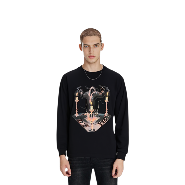 Lookbook PALACE Wizard Grafik Lengan Panjang Crewneck Tee Hitam P15LS030