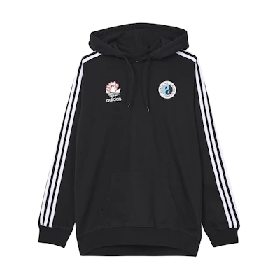 PALACE adidas Originals Graphic Hoodie Lotus Print Black Sweatshirt H61816