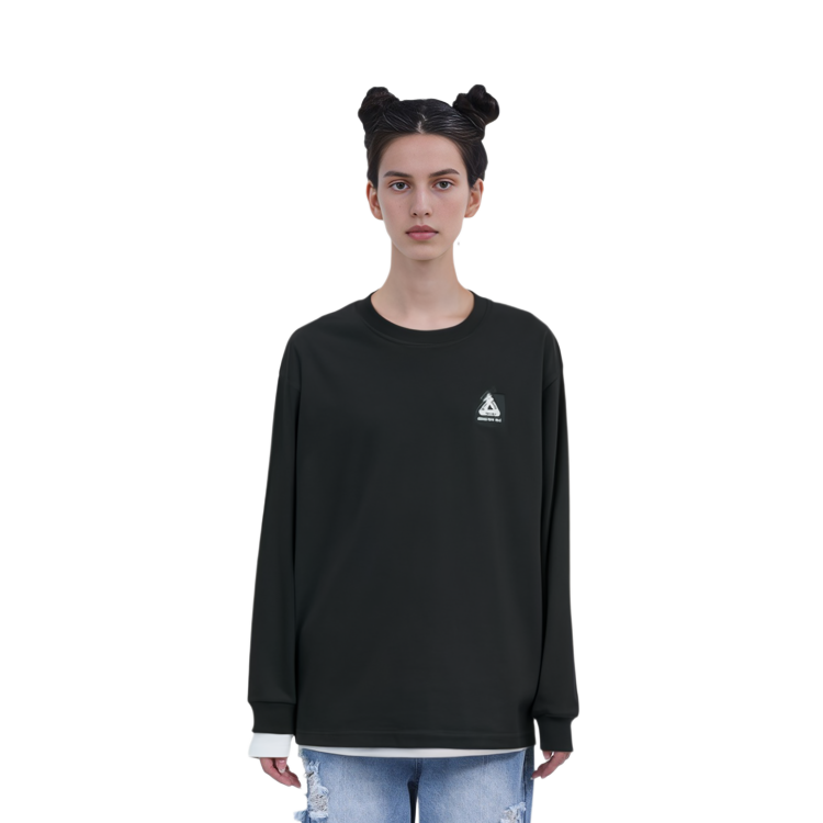 Details for PALACE x AMG 2.0 긴팔 블랙 티 유니섹스 크루넥 셔츠. P22AMGLS001