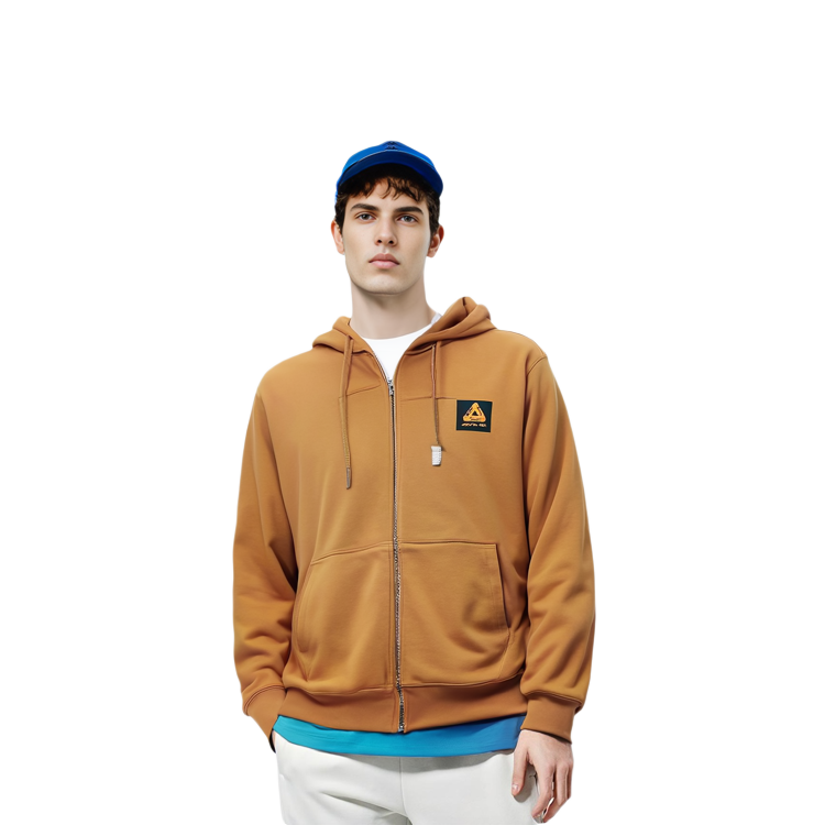 Shop PALACE x AMG 拉链连帽衫 焦糖棕 男女款休闲套头衫。 P22AMGHD001