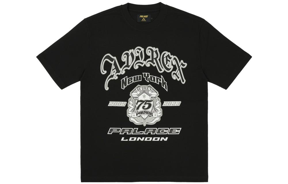 PALACE AVIREX FW23 Retro Logo Print Black Unisex T-Shirt. P25AVXT003 圖 2