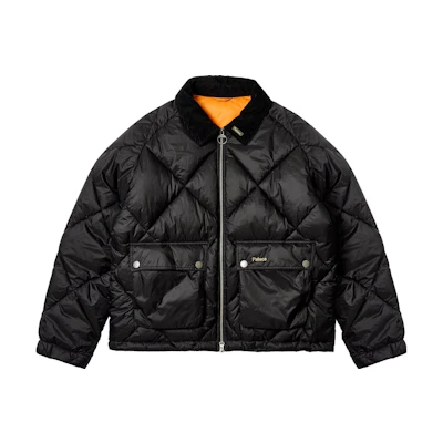 Palace BARBOUR FW23 Quilted Zip-Up Jacket Black Unisex Collaboration MQU1702BK11