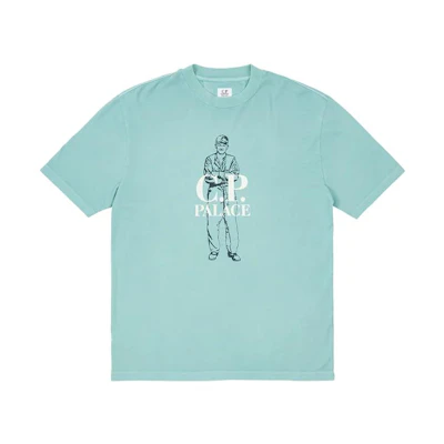 PALACE C.P. Company FW22 Blue Logo Graphic Tee Unisex Short Sleeve Crewneck. P23CPES003