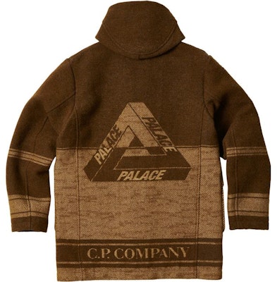 PALACE x C.P. Company 联名FW22棕色条纹羊毛束扣大衣男女同款夹克外套 P23CPJK001 Shop PALACE x C.P. Company 联名FW22棕色条纹羊毛束扣大衣男女同款夹克外套 P23CPJK001