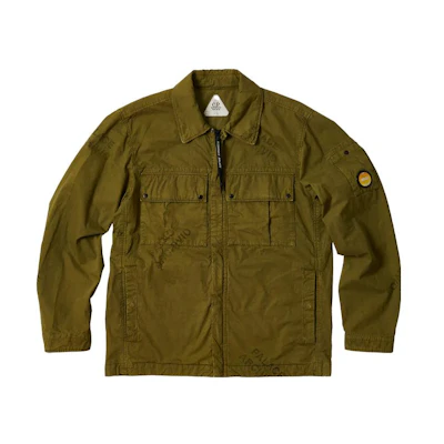 PALACE C.P. Company FW22 Olive Logo Cotton Shirt Jacket Brown Unisex P23CPHT002