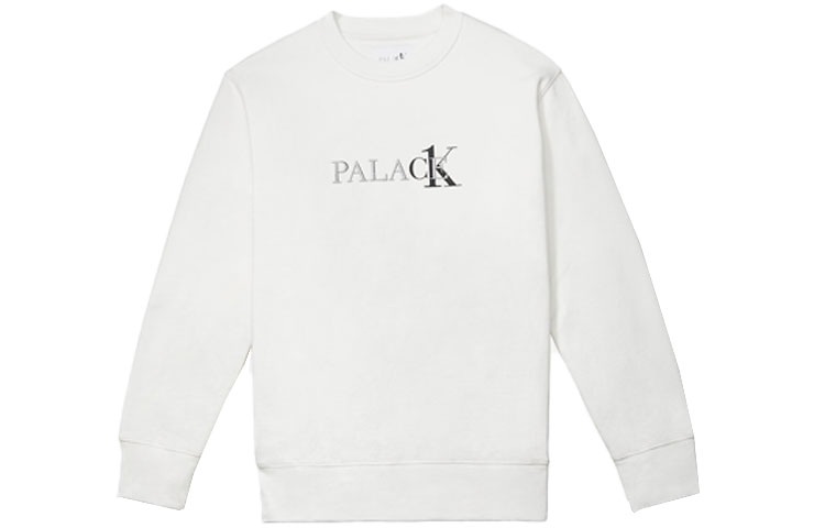PALACE Calvin Klein Logo Print Crewneck Sweatshirt Unisex Off-White. 21663140-110