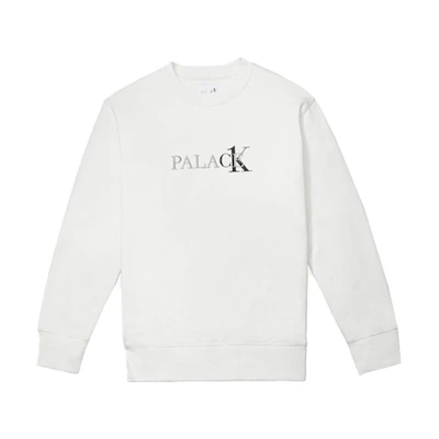 PALACE Calvin Klein Logo Print Crewneck Sweatshirt Unisex Off-White. 21663140-110