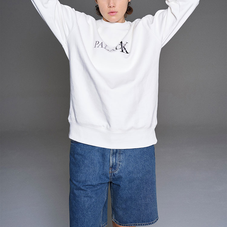 PALACE Calvin Klein Logo Print Crewneck Sweatshirt Unisex Off-White. 21663140-110 圖 4
