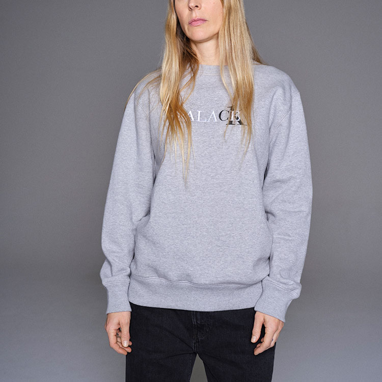 PALACE Calvin Klein Logo Print Crewneck Sweatshirt Unisex Light Grey. 21663140-060 圖 5
