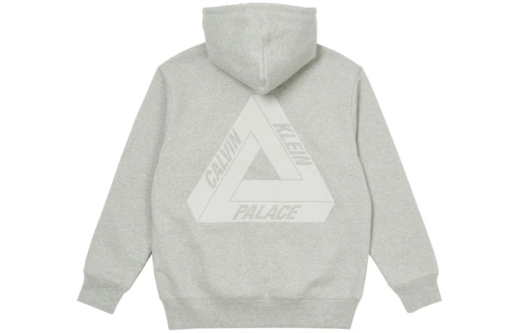 Lookbook PALACE x Calvin Klein Tri-Ferg Logo Hoodie Kelabu Muda Uniseks. 40315UC-B10