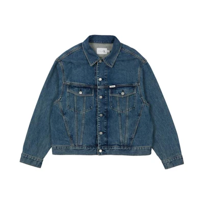 PALACE Calvin Klein Unisex Relaxed Trucker Denim Jacket Sandstone Indigo Blue. 40249UC-400