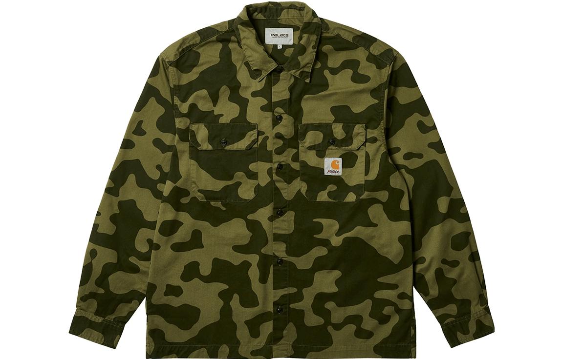 Order PALACE x Carhartt WIP Baju Butang Camo Logo Unisex - Hijau. I032716-GREEN