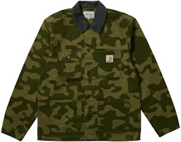 PALACE x Carhartt WIP FW23 Camo Utility Bomber Jacket with Logo Embroidery Green. I032716 PALACE x Carhartt WIP FW23 Camo Utility Bomber Jacket with Logo Embroidery Green. I032716