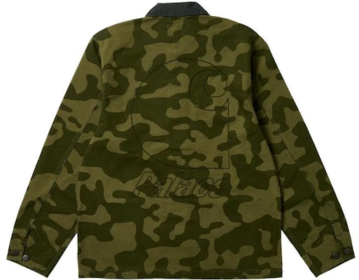 PALACE x Carhartt WIP FW23 Camo Utility Bomber Jacket with Logo Embroidery Green. I032716 Lookbook PALACE x Carhartt WIP FW23 Camo Utility Bomber Jacket with Logo Embroidery Green. I032716