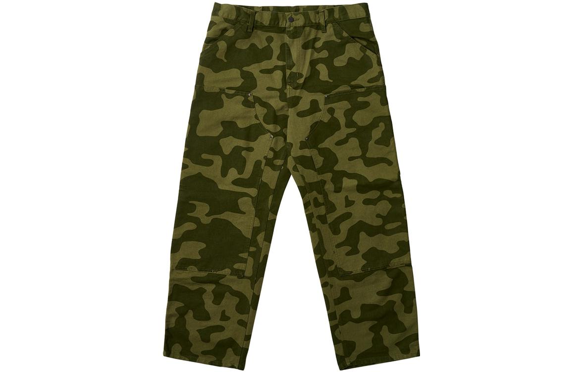 Palace x Carhartt WIP FW23 Camouflage Double Knee Work Pants Unisex Green I032720-GREEN