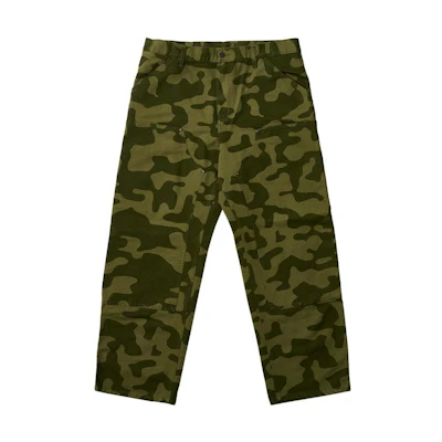 Palace Carhartt WIP FW23 Camouflage Double Knee Work Pants Unisex Green I032720-GREEN