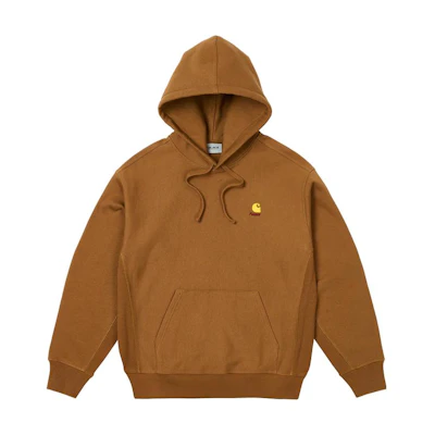 PALACE Carhartt WIP FW23 Chase Hoodie Khaki Unisex Embroidered Logo Pullover. I033560-KHAKI