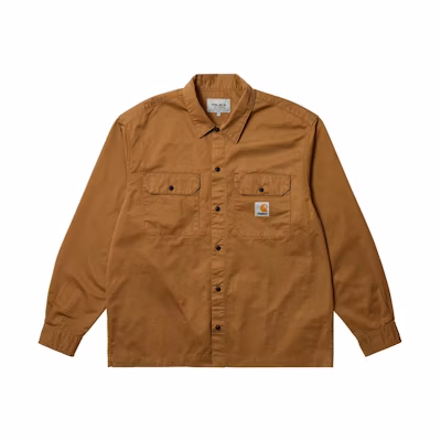 PALACE Carhartt WIP FW23 Logo Button-Up Long Sleeve Shirt Unisex. I032721-KHAKI