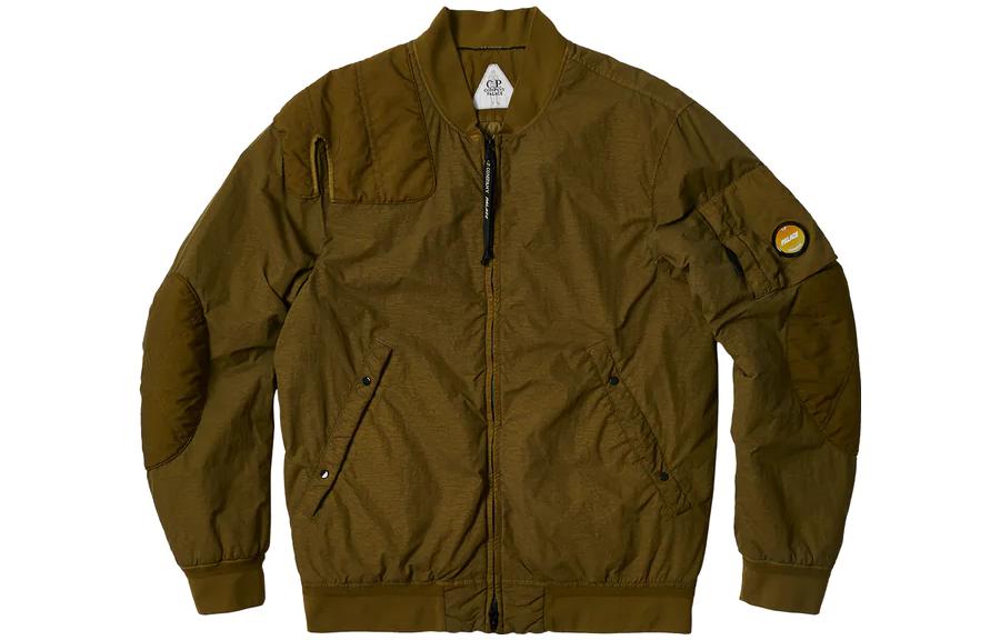 Palace x CP Company FW22 Olive Bomber Jacket Unisex Casual Zip-Up Brown P23CPSHT002