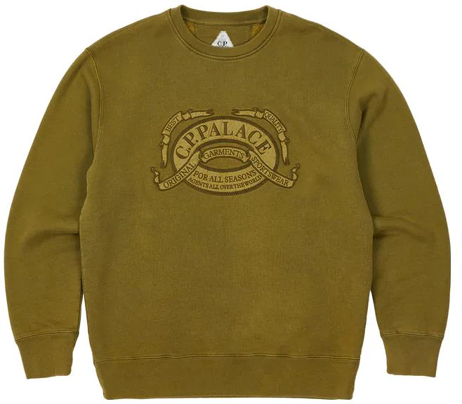 palace-x-cp-company-fw-22-overdyed-crew-sweat-olive-unisex-pullover-p23-cpcs-005