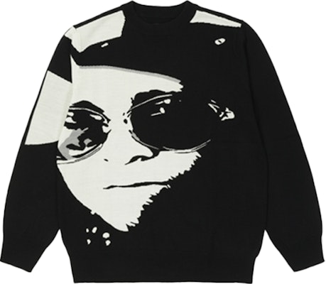 PALACE x Elton John Crewneck Sweater Black - Unisex Knit Graphic Design PLA-SS22-299 Buy PALACE x Elton John Crewneck Sweater Black - Unisex Knit Graphic Design PLA-SS22-299
