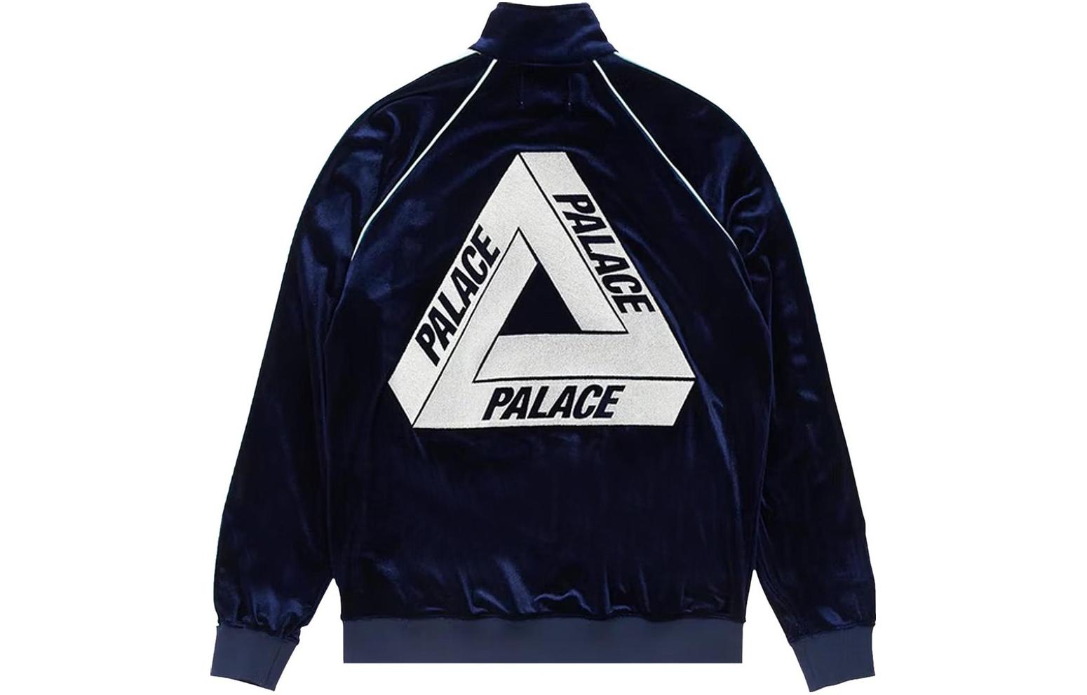 PALACE x Elton John SS22 Velour Track Top 'Navy' Contrast Zip Jacket  Navy. P21CS258