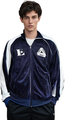 PALACE x Elton John SS22 Velour Track Top 'Navy' Contrast Zip Jacket Navy. P21CS258 Shop PALACE x Elton John SS22 Velour Track Top 'Navy' Contrast Zip Jacket Navy. P21CS258