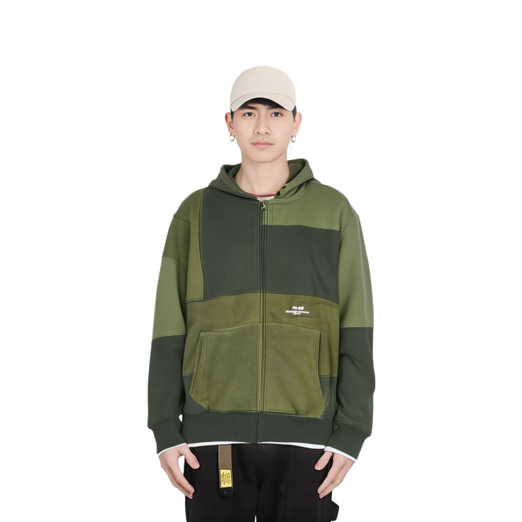Details for PALACE x Engineered Garments FW22 Patchwork Hoodie Olive Green Menswear P23CS190