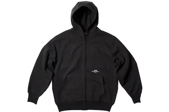 PALACE Engineered Garments FW22 Patchwork Zip Hoodie Black Unisex Casual Sweatshirt P23CS191