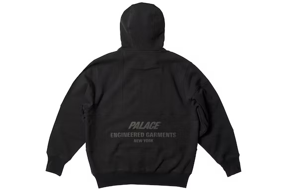 PALACE Engineered Garments FW22 Patchwork Zip Hoodie Black Unisex Casual Sweatshirt P23CS191 圖 3