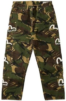 PALACE x EVISU 3.0 SS23迷彩多口袋标志印花男女牛仔裤军绿色 P24EVT002 Buy PALACE x EVISU 3.0 SS23迷彩多口袋标志印花男女牛仔裤军绿色 P24EVT002