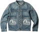 Order PALACE x EVISU 3.0 SS23 Sakura Embroidered Denim Jacket Unisex Blue. P24EVJK001