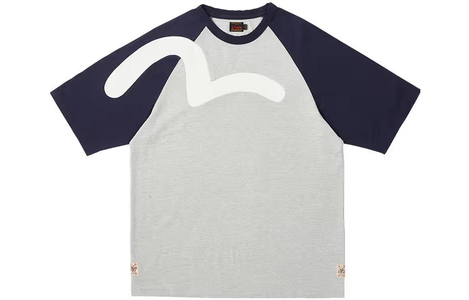 Order PALACE x EVISU 3.0 SS23 Seagull Raglan T-Shirt Navy Unisex Colorblock Logo Tee P24EVES002