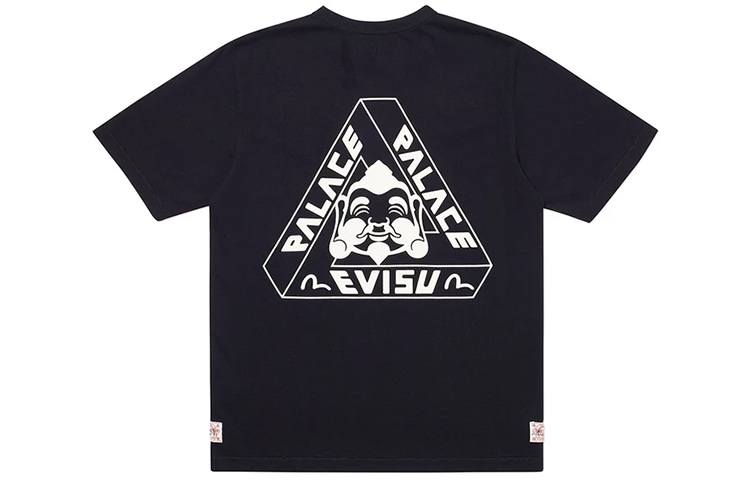 PALACE EVISU Black Unisex T-Shirt with Chest Logo PAL-SS20-007 圖 2