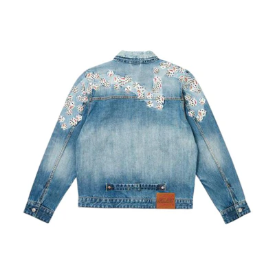 PALACE EVISU Collab Unisex Blue Denim Jacket with Back Dice Design. 2ESPAM4DJ1147XXDNINDL