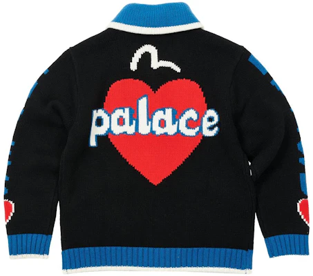 PALACE x EVISU カウチンニット ハートロゴ柄 ジャケット ユニセックス ブラック P24EVKW001 Lookbook PALACE x EVISU カウチンニット ハートロゴ柄 ジャケット ユニセックス ブラック P24EVKW001