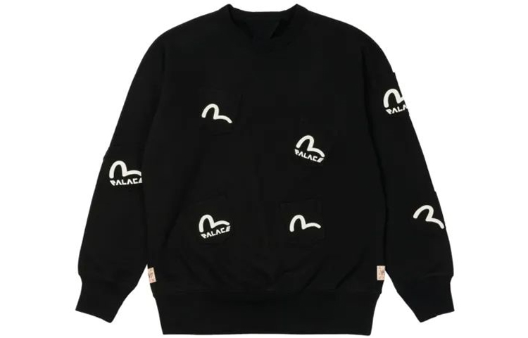 PALACE EVISU FW21 Multi Pocket Black Crewneck Sweatshirt Unisex. P21EVCW001 圖 2