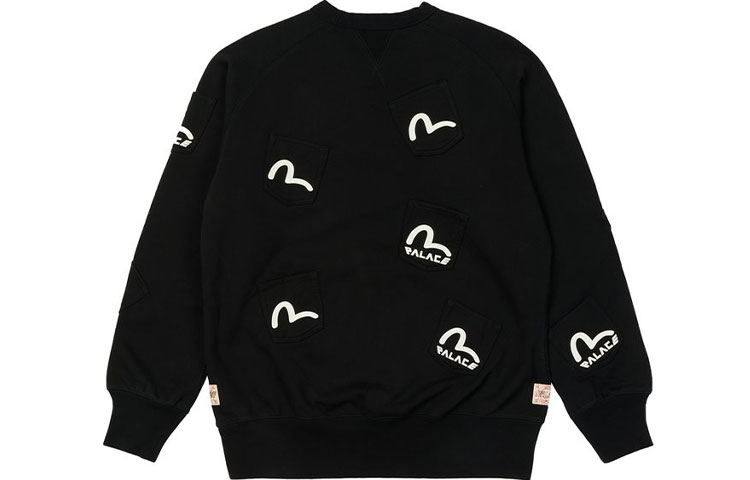 PALACE EVISU FW21 Multi Pocket Black Crewneck Sweatshirt Unisex. P21EVCW001 圖 3