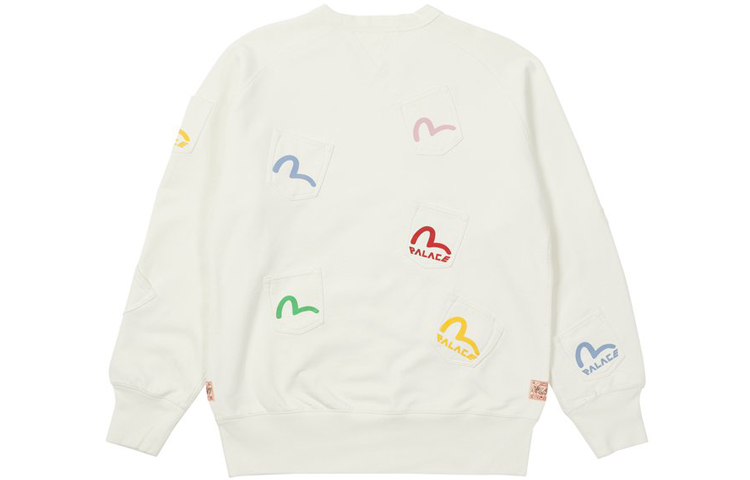 PALACE EVISU FW21 White Multi-Pocket Crewneck Logo Sweatshirt Unisex. P21EVCW002 圖 3
