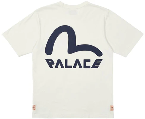 Camiseta Blanca Unisex Estilo Pareja PALACE x EVISU con Logo Impreso P21EVTS004 Order Camiseta Blanca Unisex Estilo Pareja PALACE x EVISU con Logo Impreso P21EVTS004