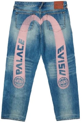 PALACE x EVISU 標誌印花直筒牛仔褲 男女同款 藍色丹寧褲 P21EVD003 Order PALACE x EVISU 標誌印花直筒牛仔褲 男女同款 藍色丹寧褲 P21EVD003