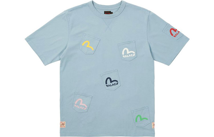 PALACE EVISU Multi Pocket T-Shirt Dusty Blue Unisex Logo Print Tee Blue. P21EVTS003 圖 2