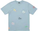 Order PALACE x EVISU Baju-T Poket Biru Pudar Unisex Logo Print. P21EVTS003